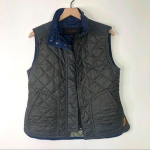 COACH Navy & Olive Green Checkered Puffer Vest M